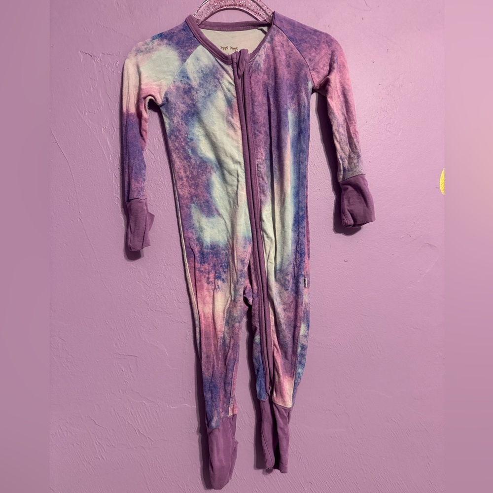 Little Sleepies Tie-Dye Pajama Set - Purple and Pink